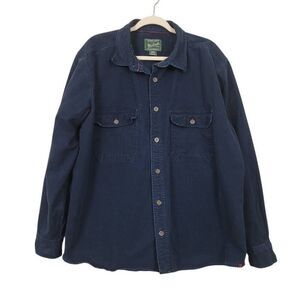 Woolrich Navy Blue Chamois Flannel Shirt Shacket Sz XL Casual Outdoor Workwear